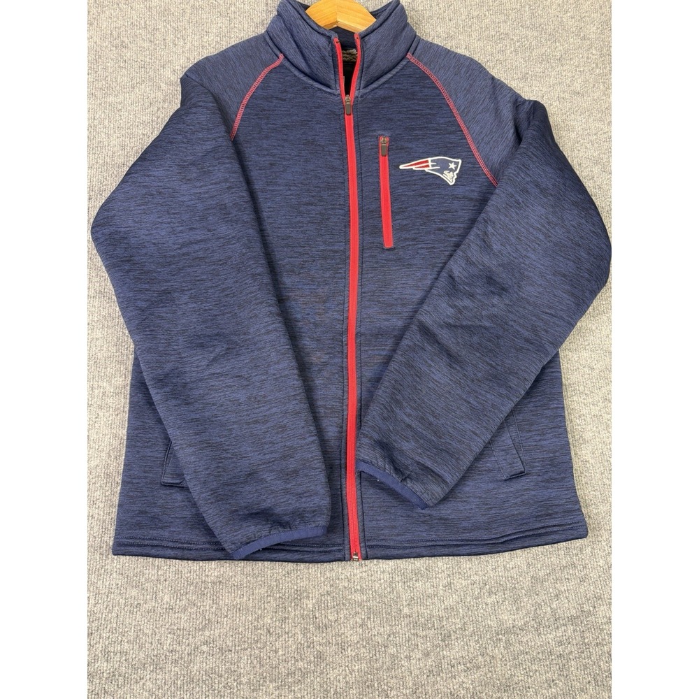NFL New England Patriots Full Zip Sherpa Lined Jacket Men's Medium Blue Red